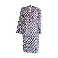 Retro 1970's GIVENCHY Haute Couture cotton/silk check tunic