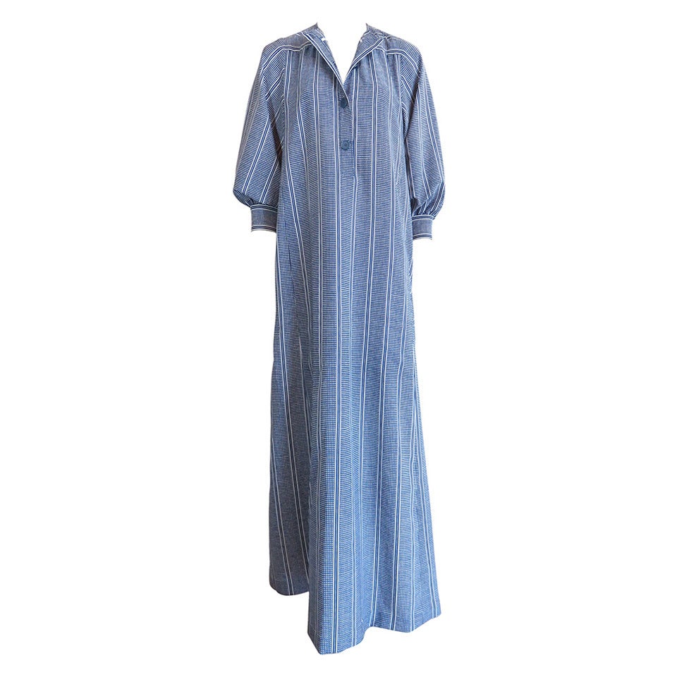 1970's GIVENCHY Haute Couture Bucol Paris fabric caftan dress For Sale
