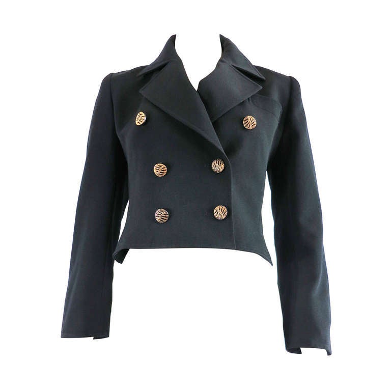 Vintage YVES SAINT LAURENT Crop blazer jacket at 1stdibs