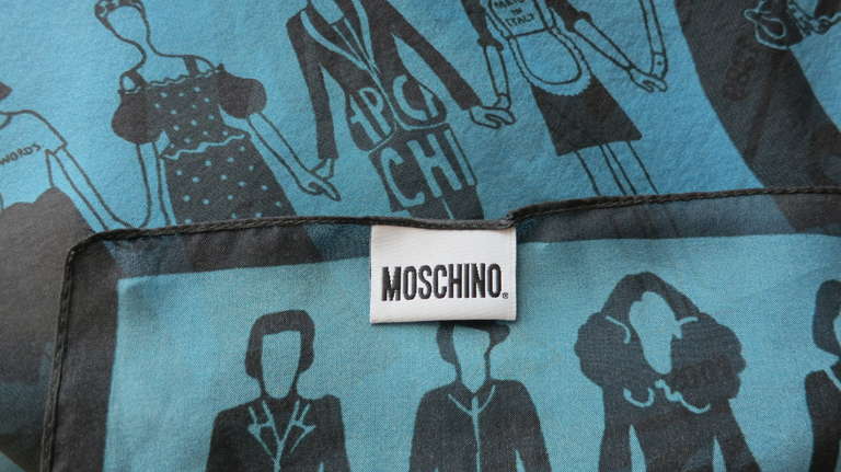 MOSCHINO Fashion time-line scarf For Sale 1