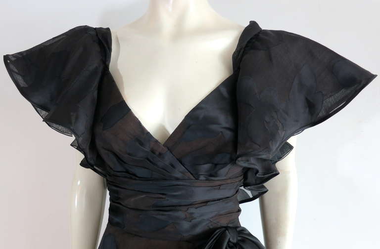 Vintage RUBEN PANIS Silk evening dress In Excellent Condition In Newport Beach, CA