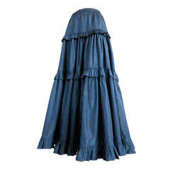 Vintage YVES SAINT LAURENT Silk taffeta peasant skirt YSL
