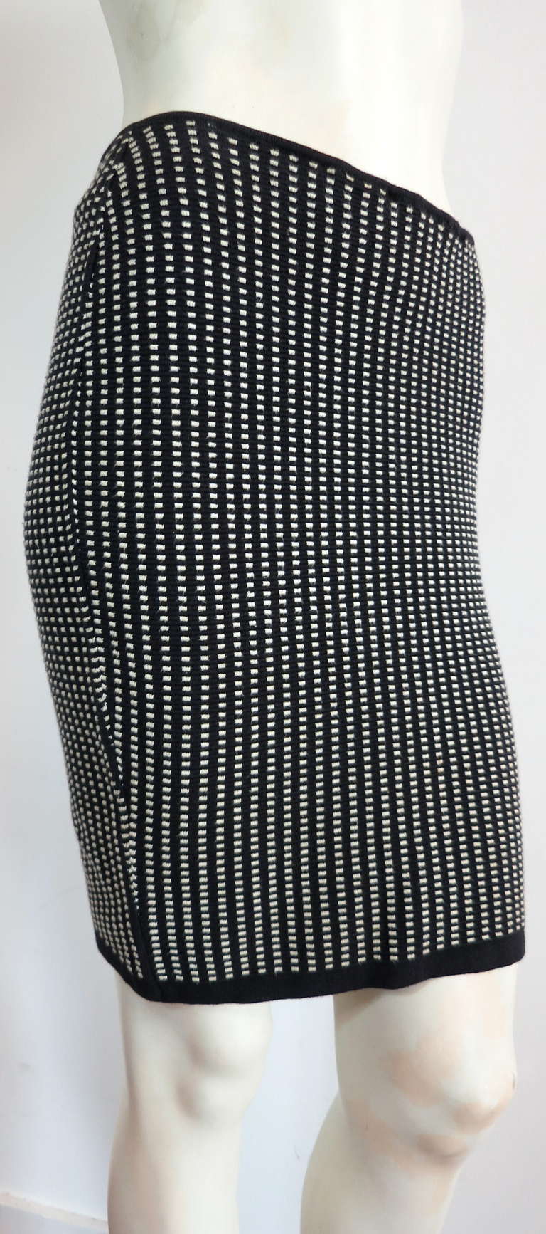 Black 1990's ALAIA Knit skirt For Sale