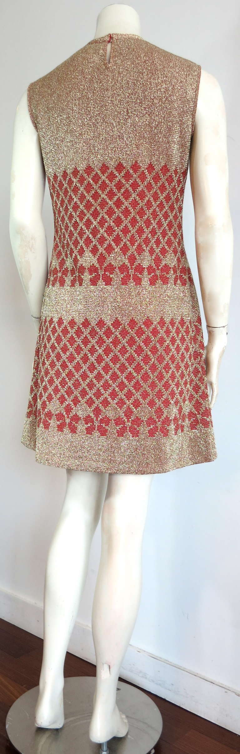 Women's 1960's PIERRE BALMAIN Metallic tricot knit dress