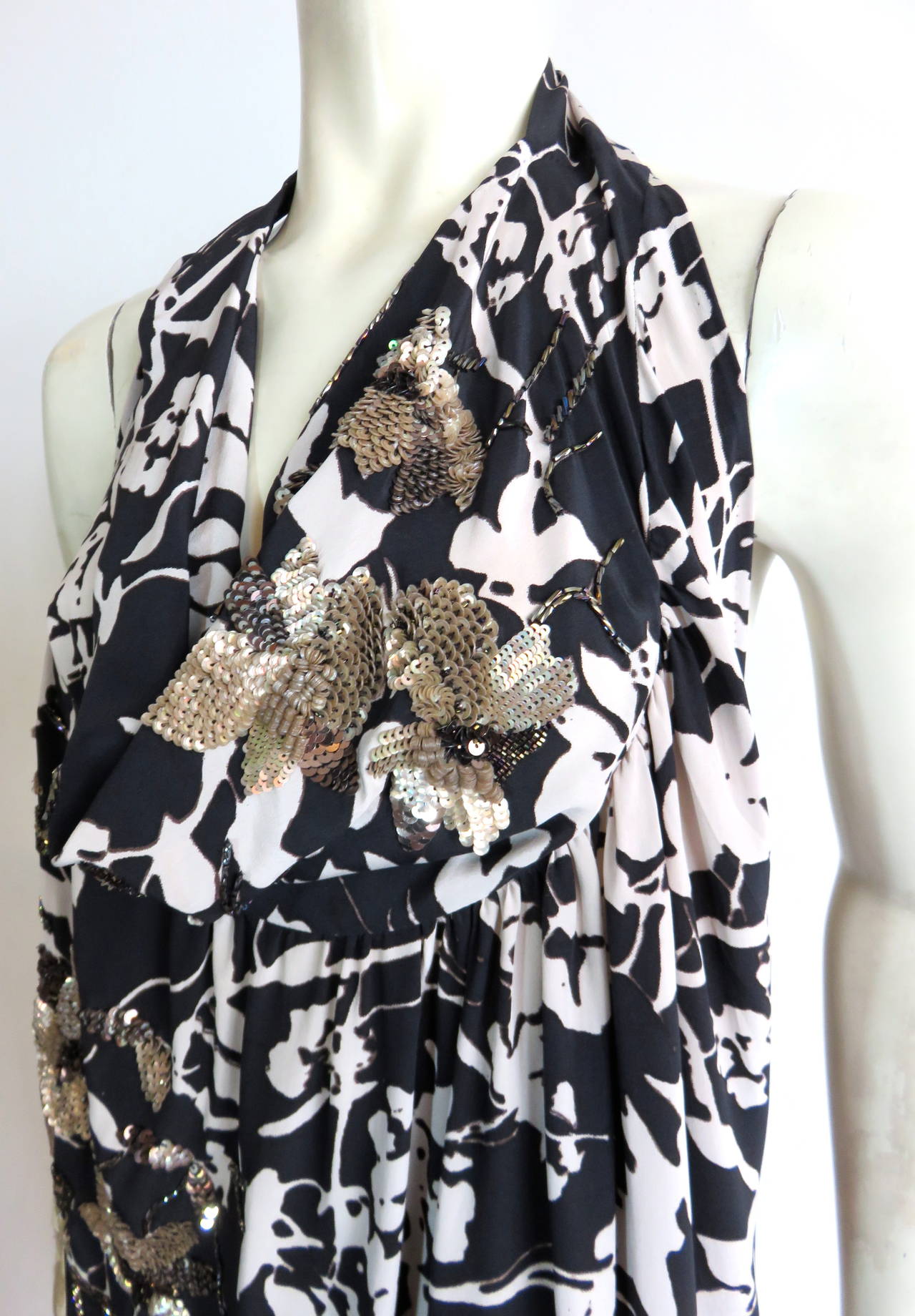 DRIES VAN NOTEN Embellished silk floral print dress - unworn 4