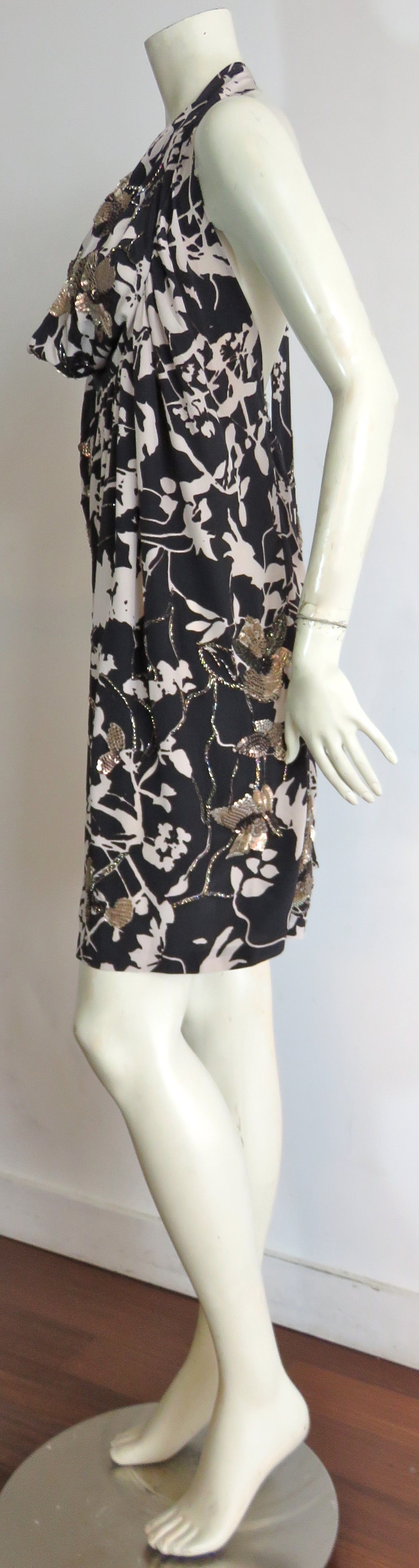 DRIES VAN NOTEN Embellished silk floral print dress - unworn 2