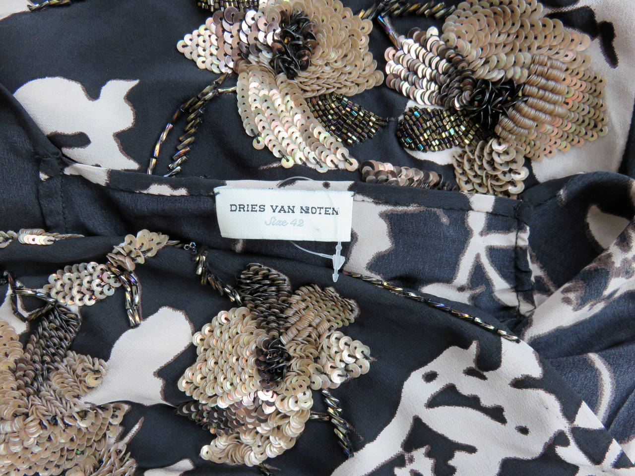 DRIES VAN NOTEN Embellished silk floral print dress - unworn 5