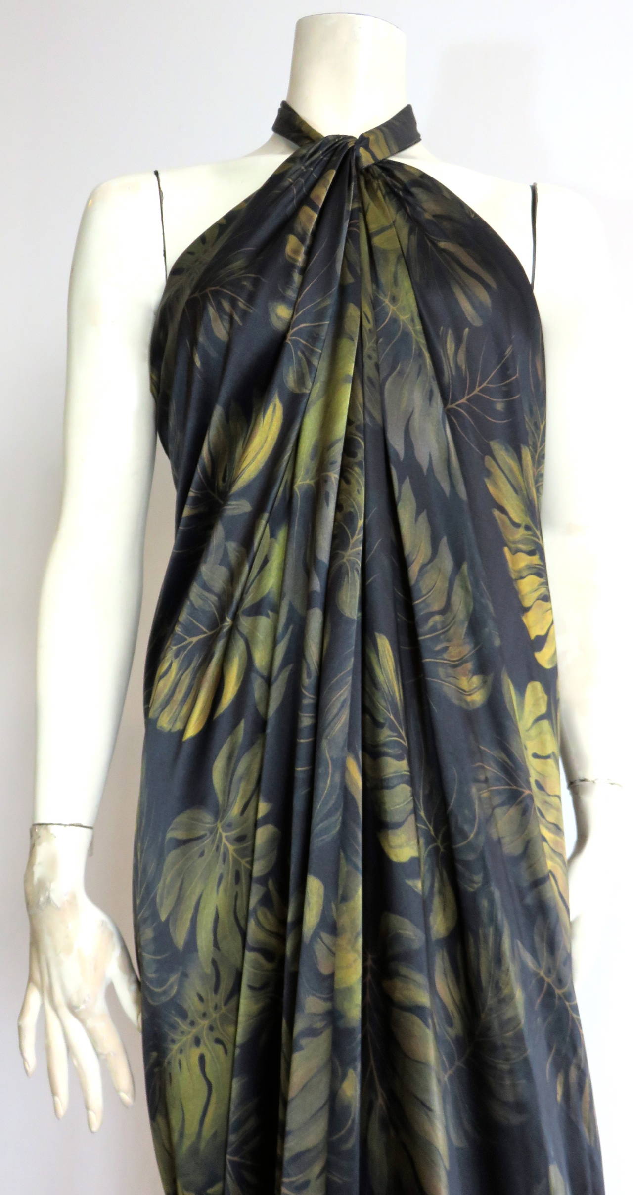 Women's 2011 LANVIN by Alber Elbaz Silk palm halter-neck dress - unworn