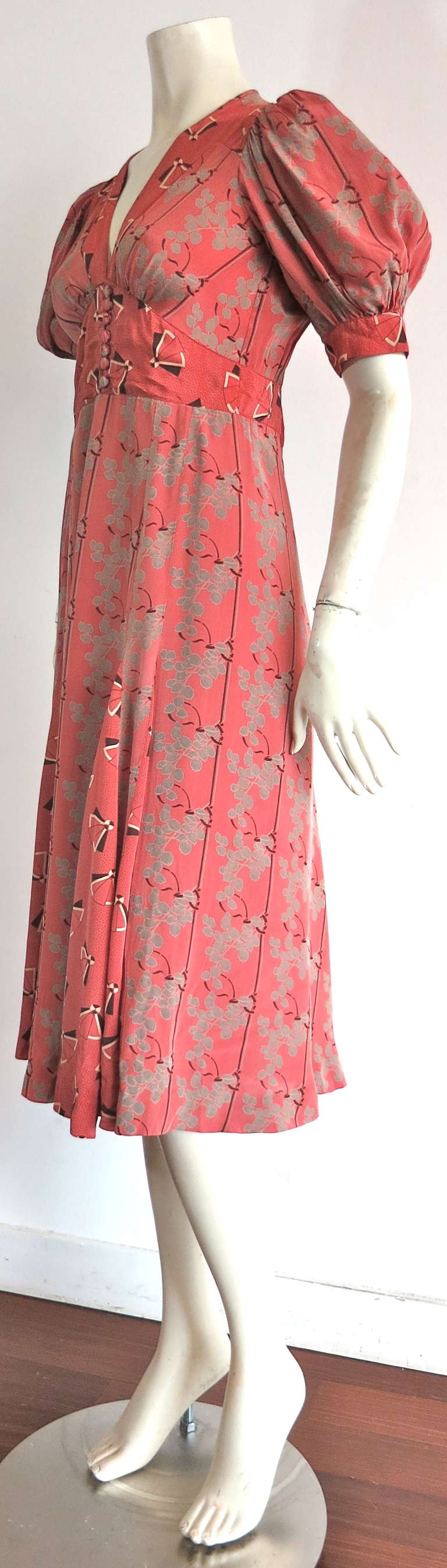1970's JEFF BANKS Dual print godet dress In Good Condition For Sale In Newport Beach, CA
