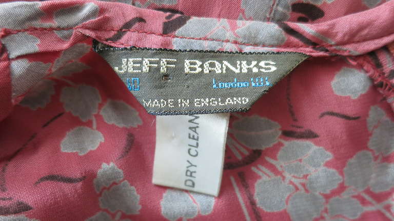 1970's JEFF BANKS Dual print godet dress For Sale 2