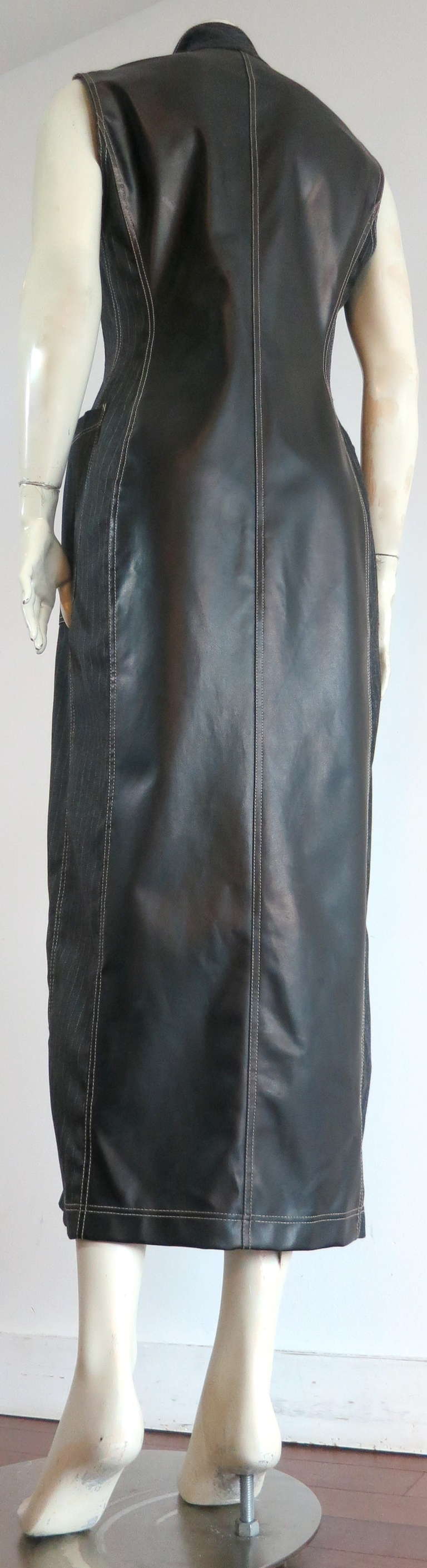 1980's GAULTIER Pinstripe coat dress For Sale 2