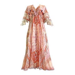 Vintage 1974 ZANDRA RHODES Ayers Rock Collection silk dress
