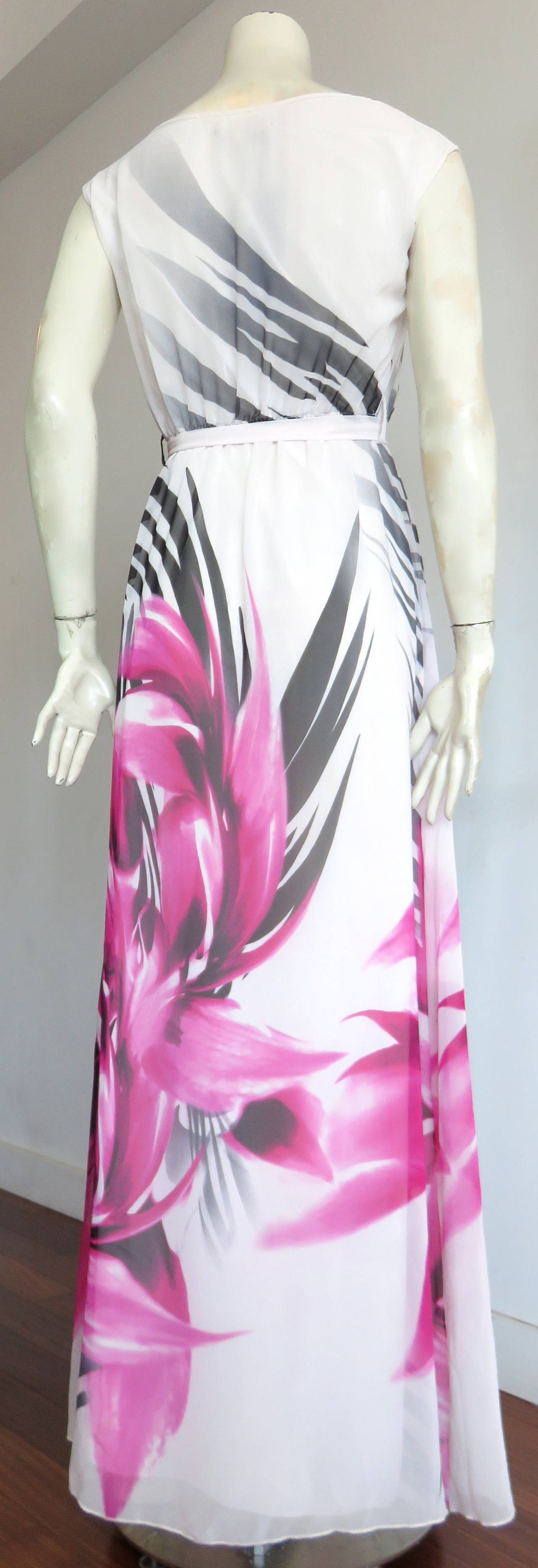 Women's ROBERTO CAVALLI Zebra flower silk dress - New For Sale