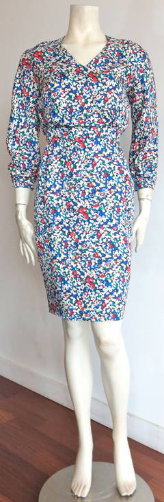 1980's VALENTINO Silk floral day dress