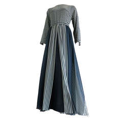 Vintage CHANEL Navy silk stripe dress