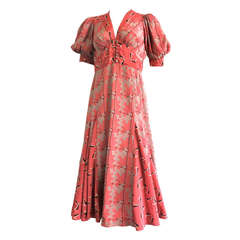 1970's JEFF BANKS Dual print godet dress