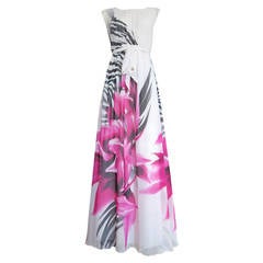 ROBERTO CAVALLI Zebra flower silk dress - New