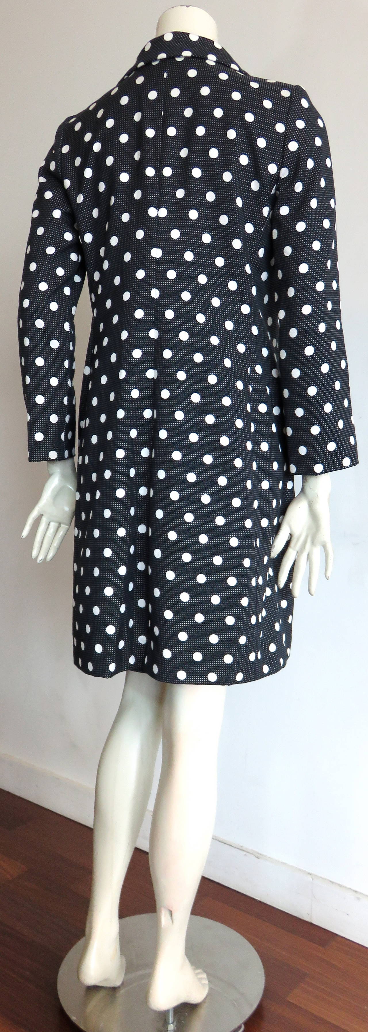 1990's OSCAR DE LA RENTA Polka-dot 2pc. dress & coat set 5