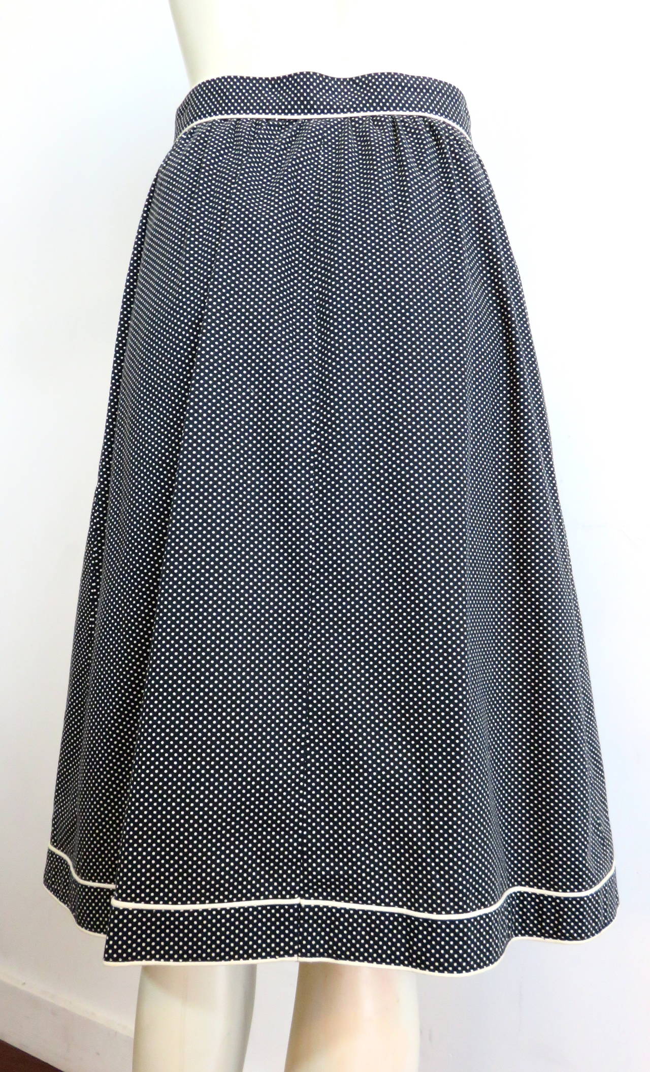 1980's VALENTINO Dotted skirt For Sale 1