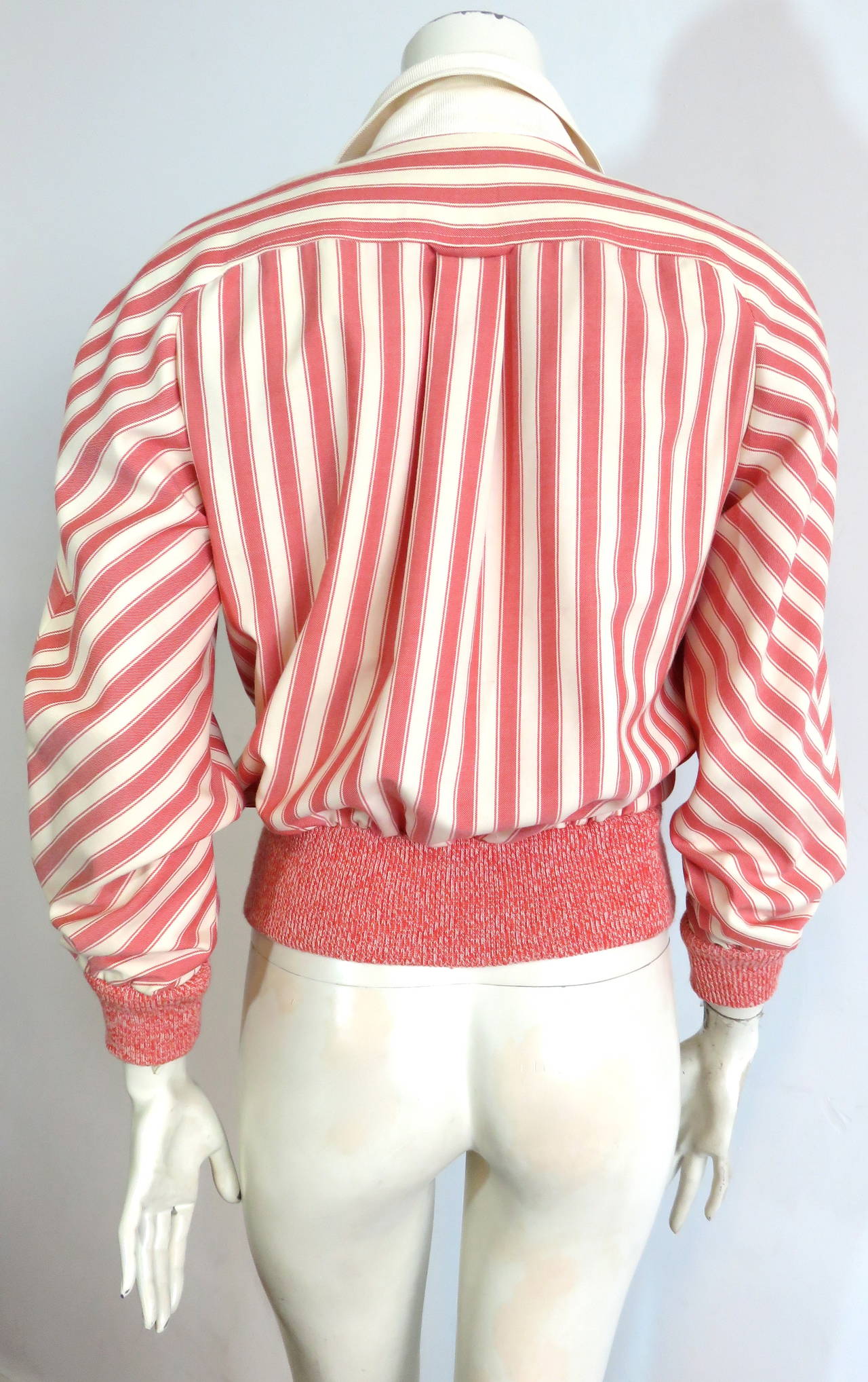 Women's 1980's VALENTINO Striped blouson pop-over jacket For Sale