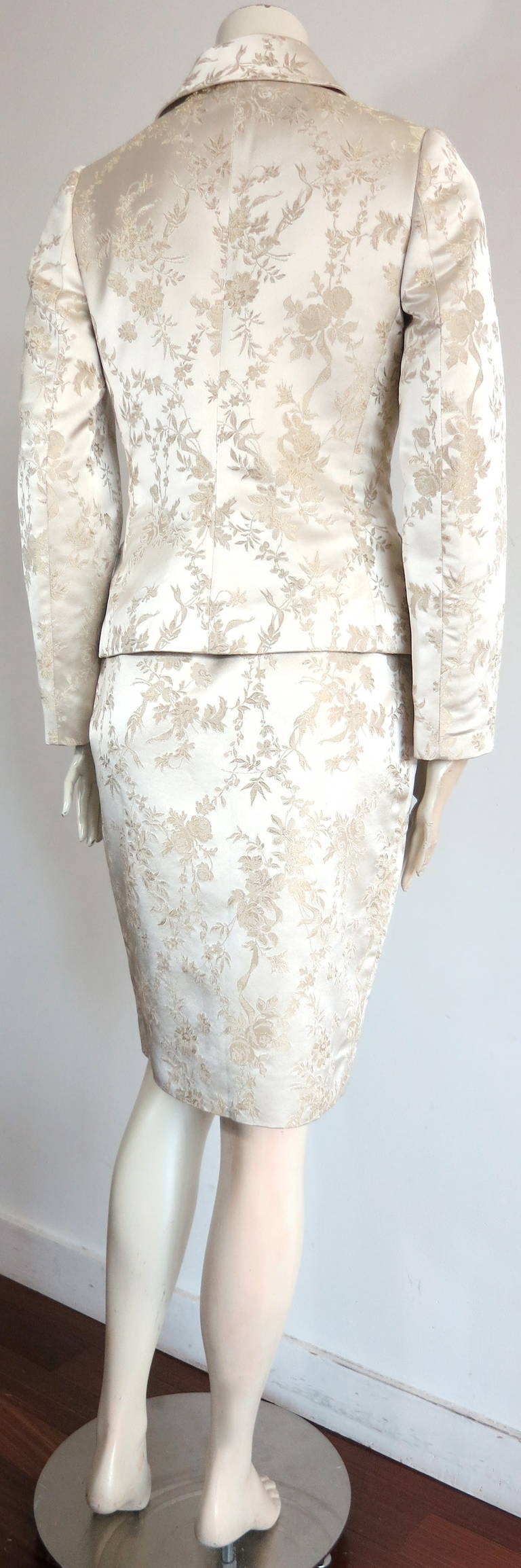 Women's DOLCE & GABBANA Satin floral brocade evening skirt suit For Sale