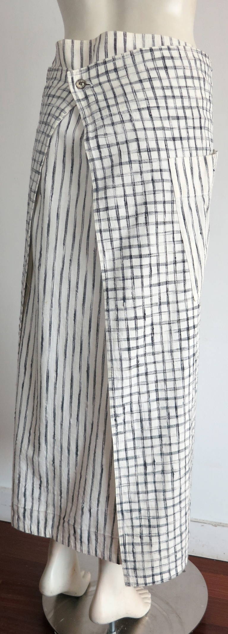 1980's ISSEY MIYAKE Woven ikat 2pc. skirt set For Sale 2