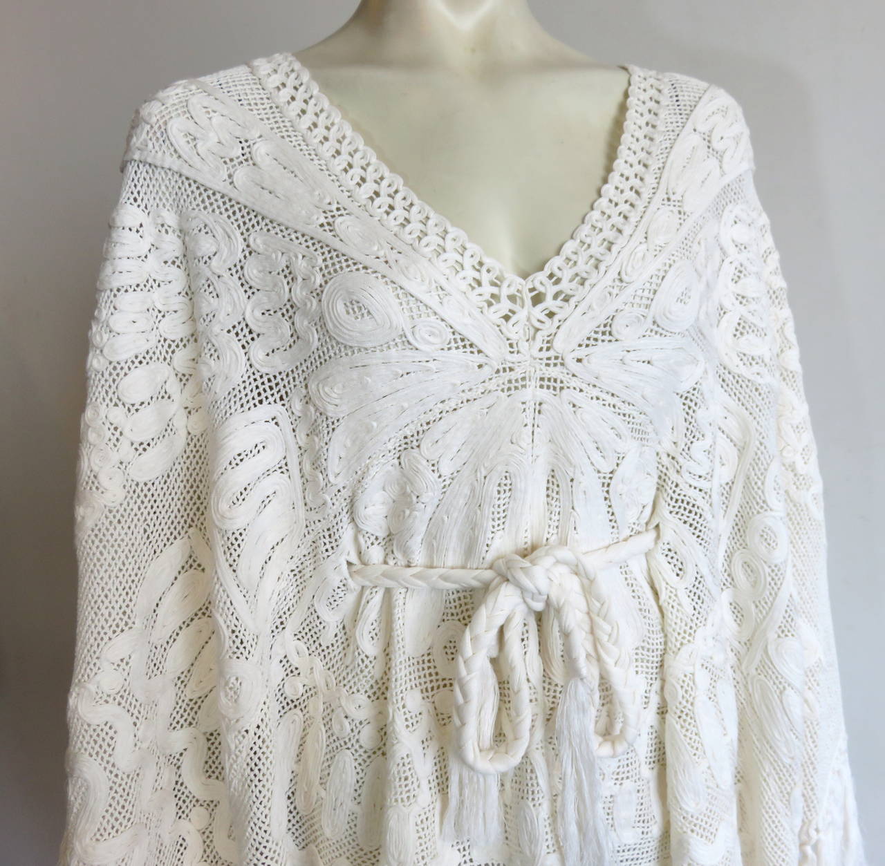 EMILIO PUCCI Soutache crochet fringe poncho - new In New Condition In Newport Beach, CA