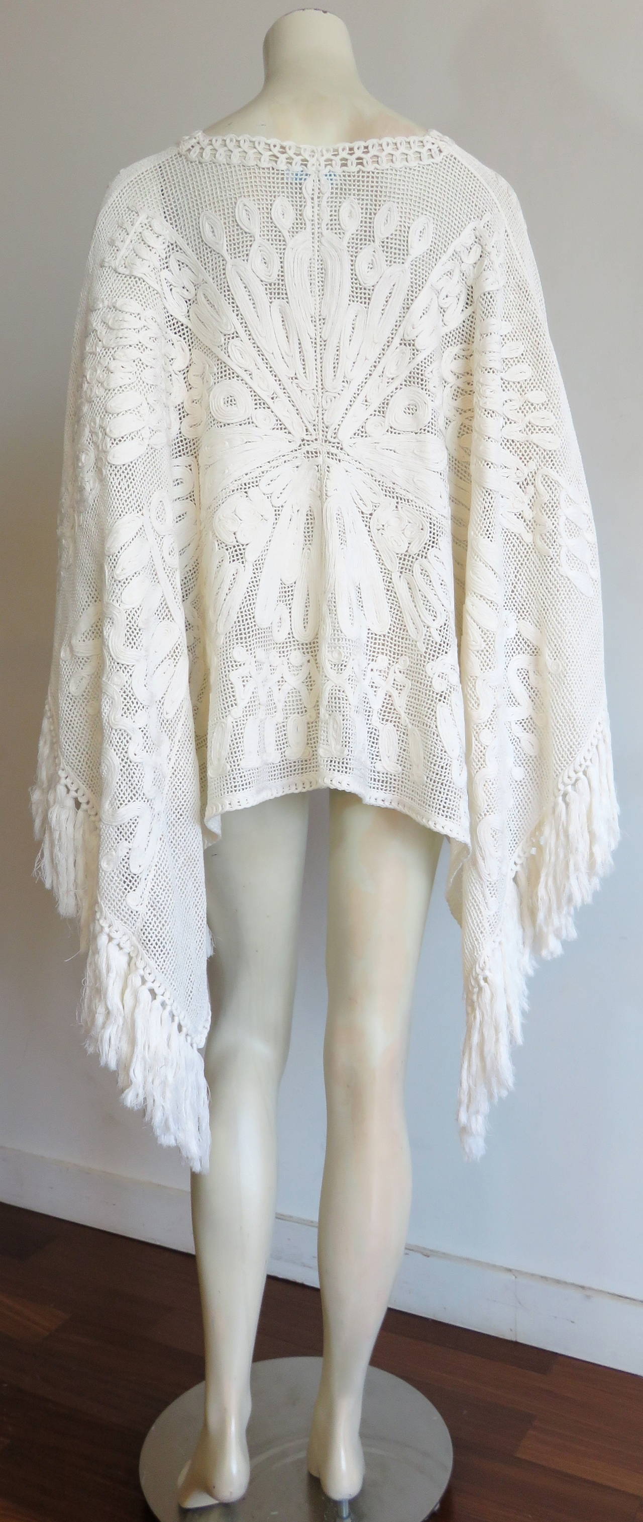 EMILIO PUCCI Soutache crochet fringe poncho - new 1