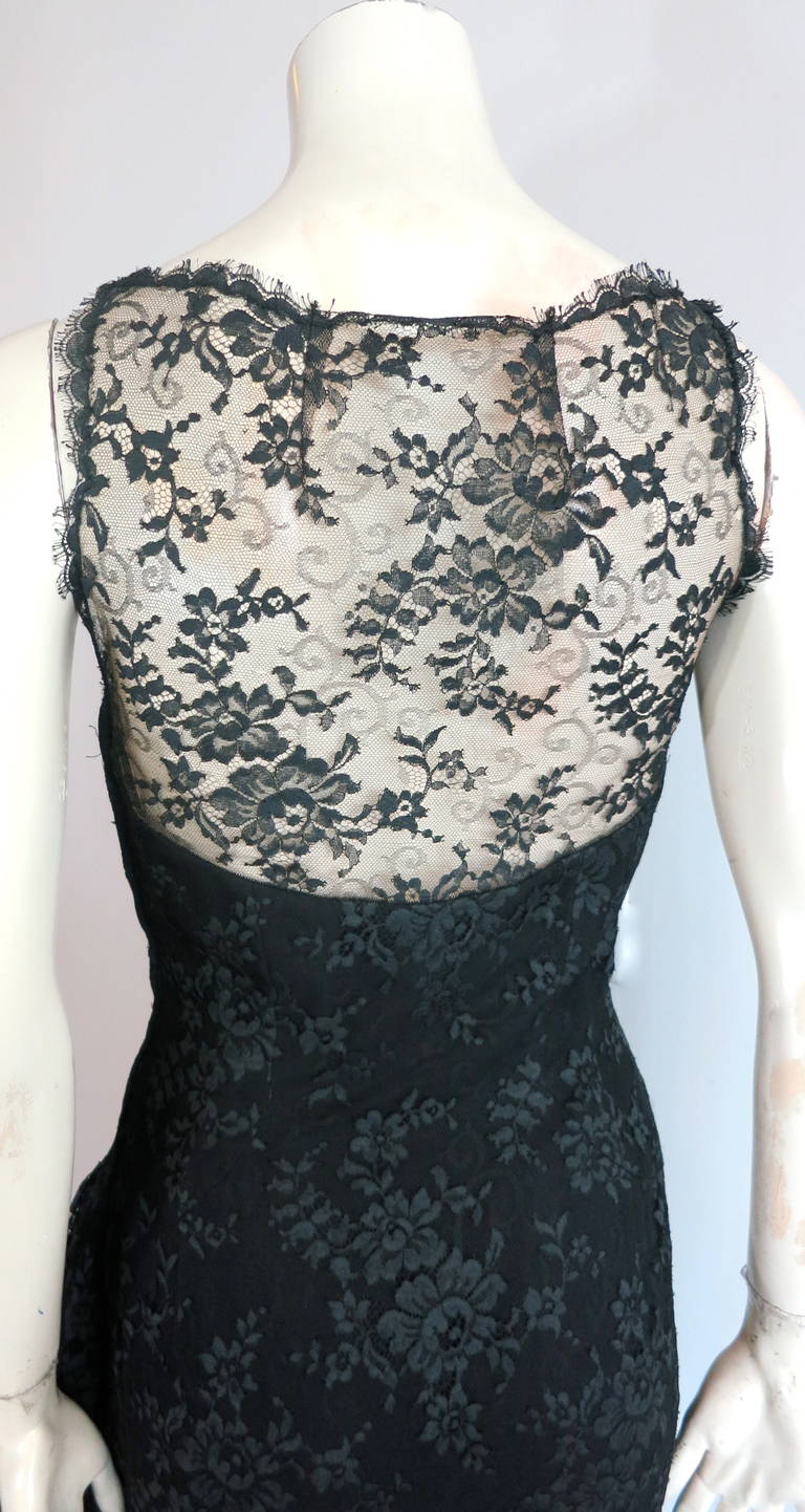 Vintage LUIS ESTEVEZ Chantilly lace cocktail dress For Sale 1