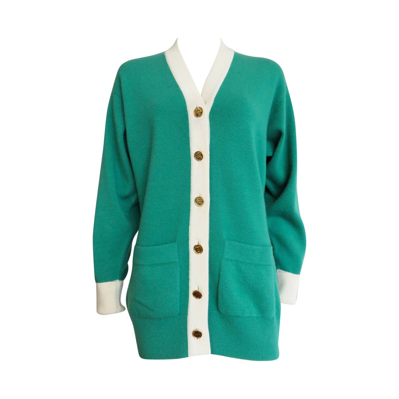 CHANEL PARIS Pure cashmere cardigan jacket For Sale