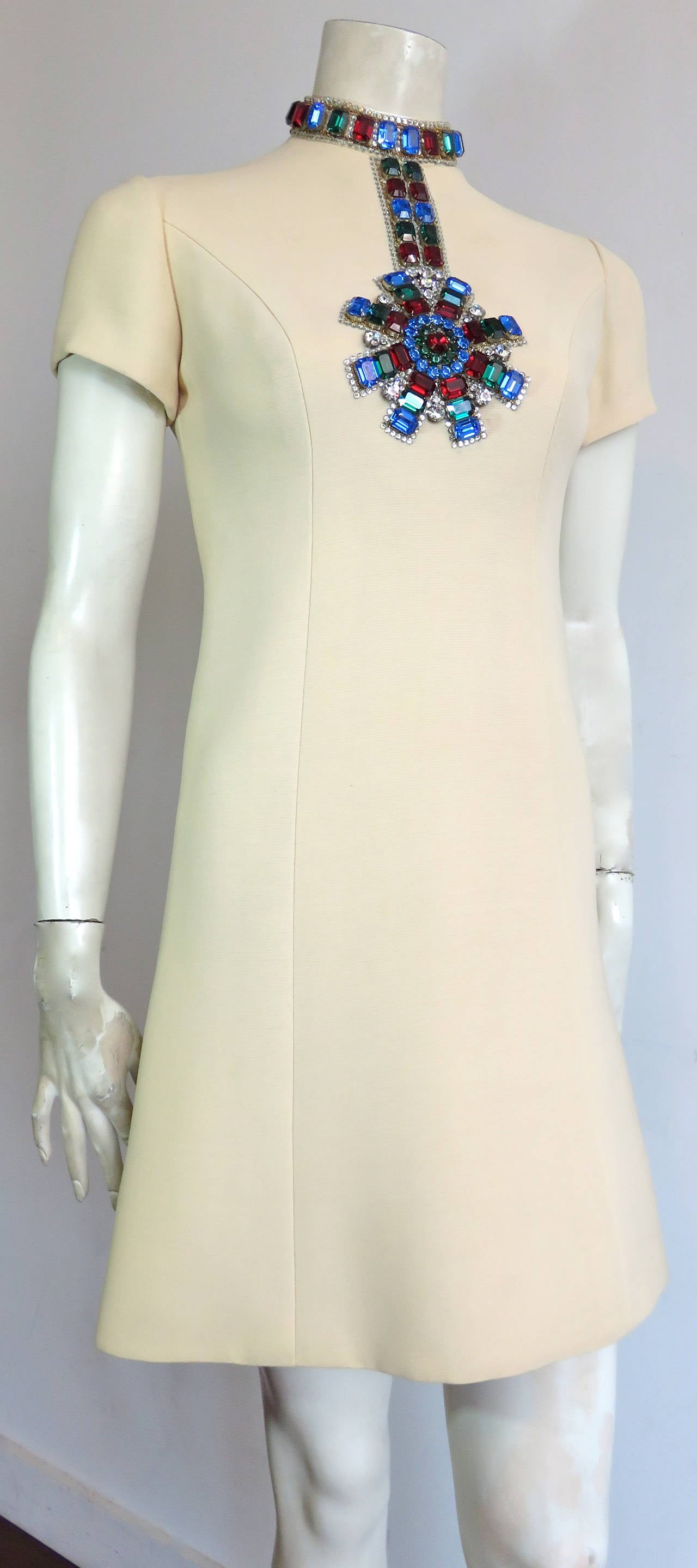 1969 NORMAN NORELL Iconic jeweled cocktail evening dress 1