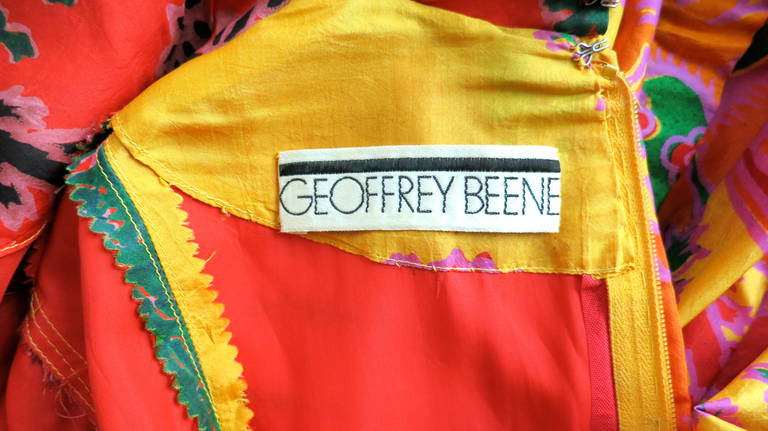 1970s GEOFFREY BEENE Silk 'Bohemian' style long dress For Sale 3