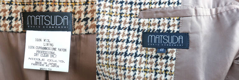 Vintage MATSUDA 'Monsieur Nicole' men's wool suit For Sale 1