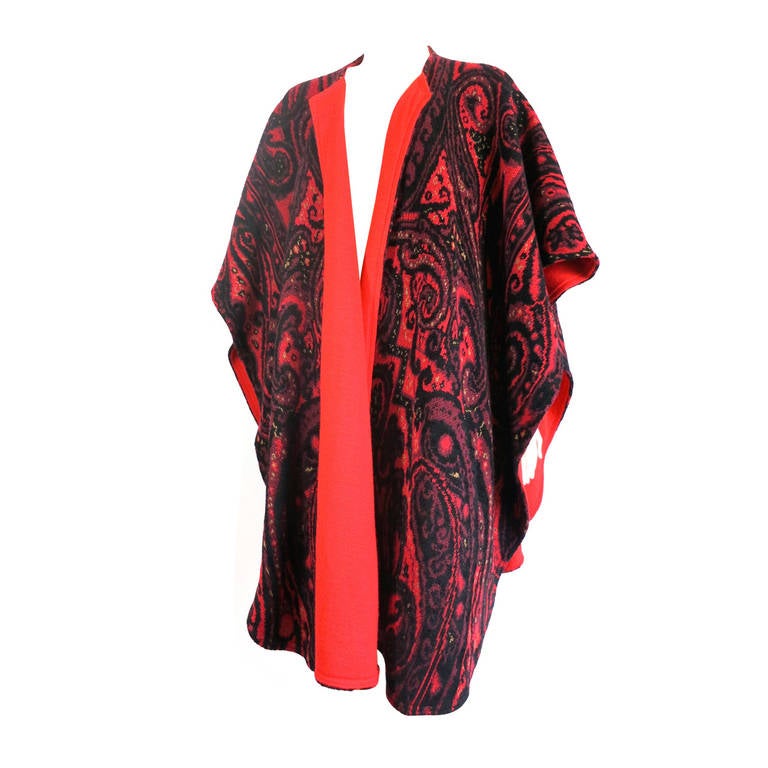 1980s JEAN-LOUIS SCHERRER PARIS Paisley sweater cape wrap For Sale at ...