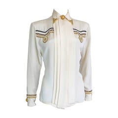 Vintage 1992 GIANNI VERSACE COUTURE Beaded silk western shirt