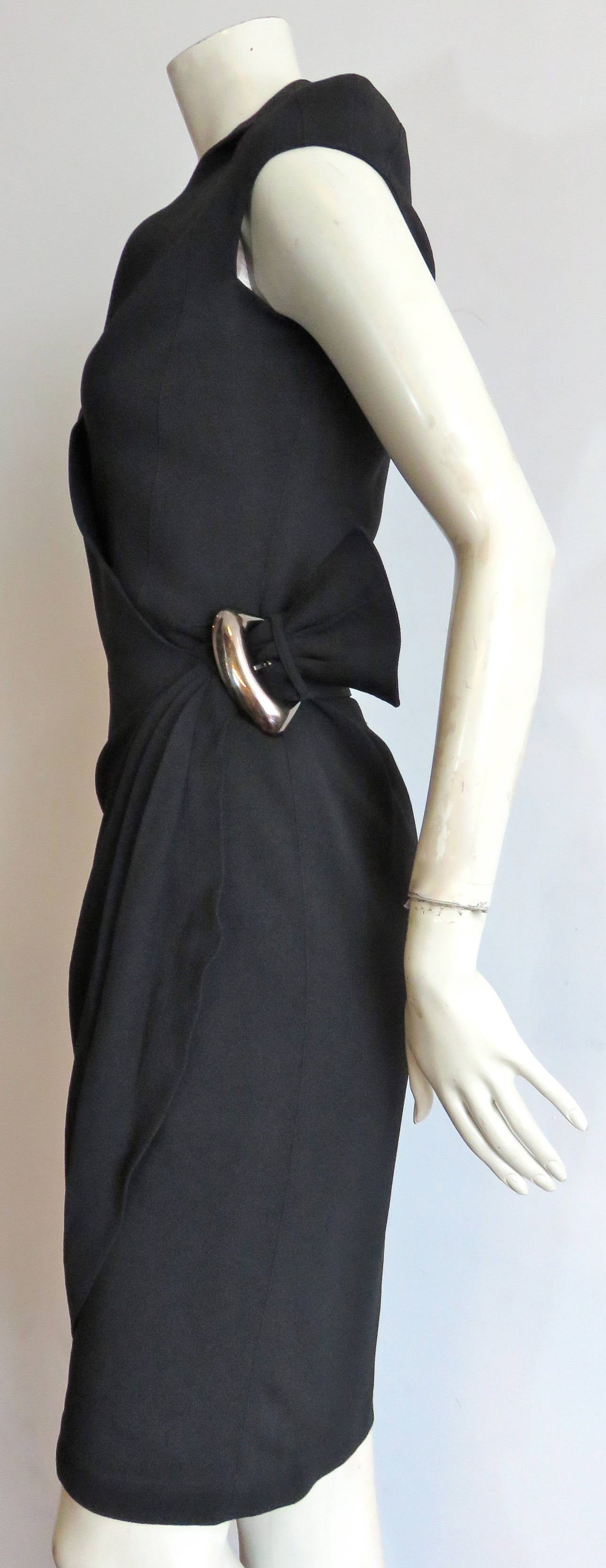Women's 1980's THIERRY MUGLER Hardware detail wrap dress For Sale