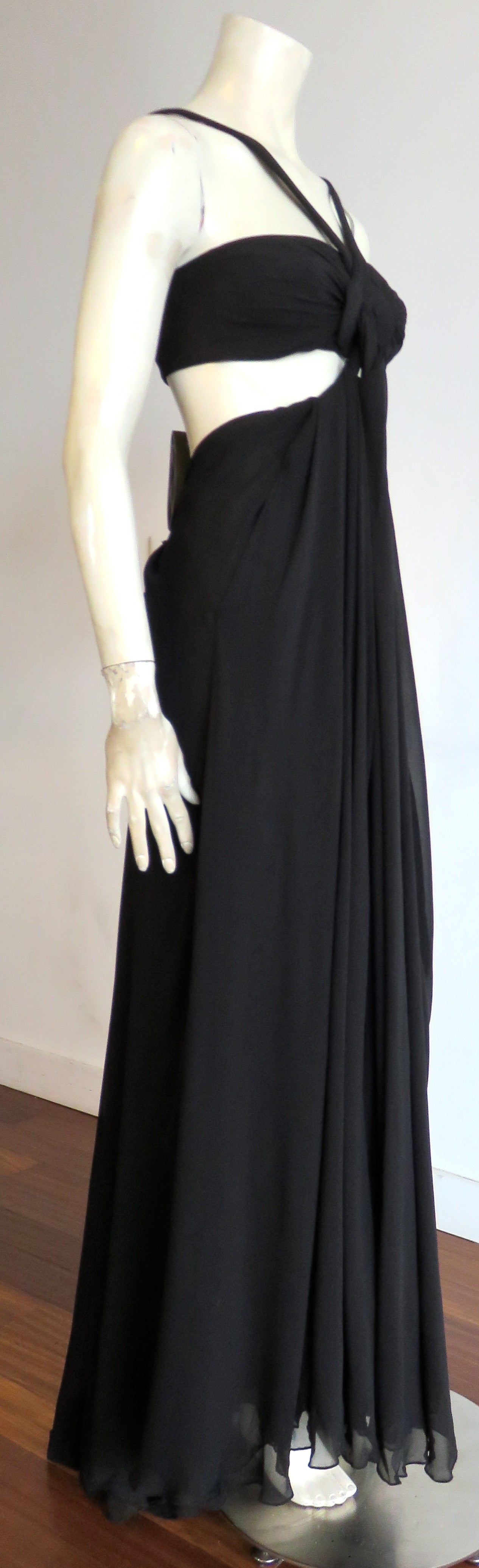 GUCCI by Tom Ford Black silk twisted drape cut-out dress - NWT For Sale 1