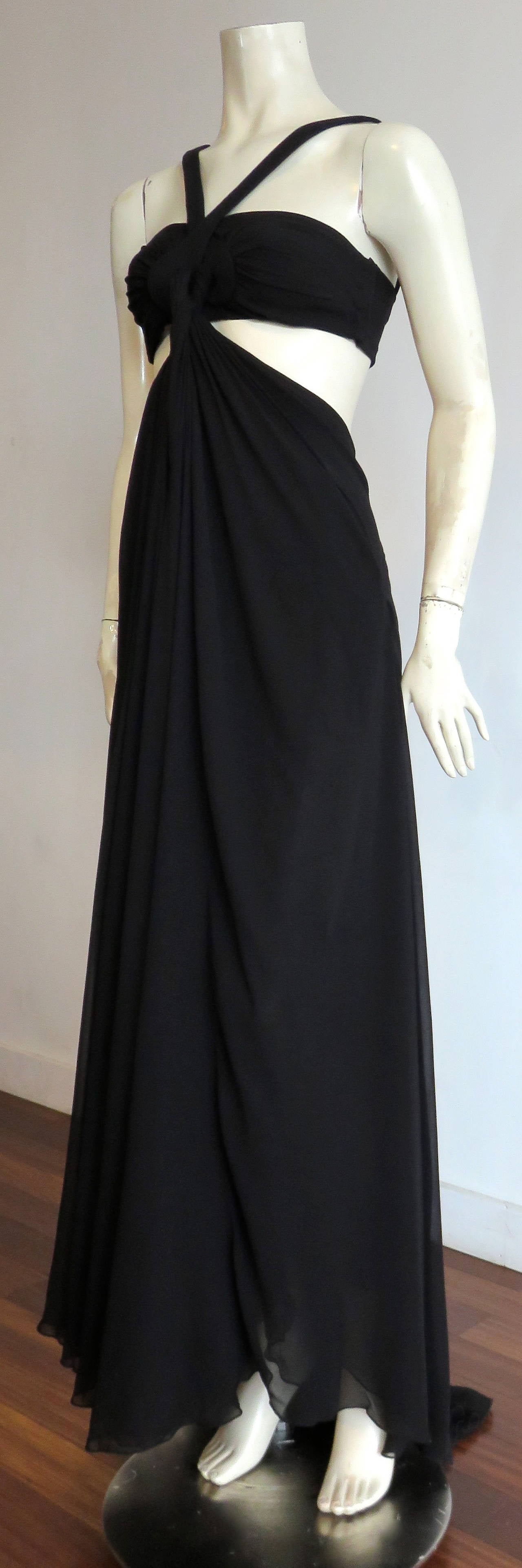 Women's GUCCI by Tom Ford Black silk twisted drape cut-out dress - NWT For Sale