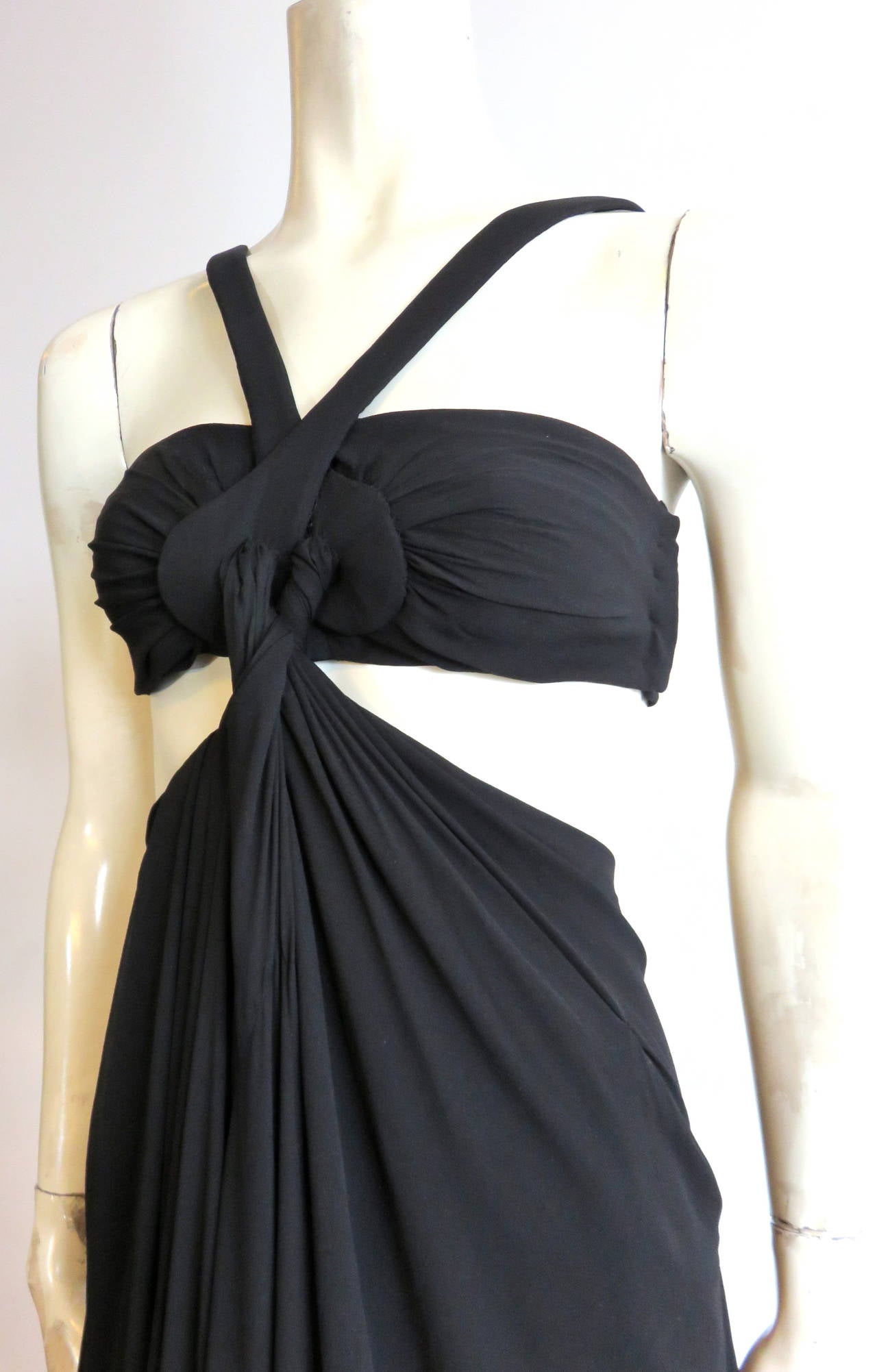 GUCCI by Tom Ford Black silk twisted drape cut-out dress - NWT In New Condition For Sale In Newport Beach, CA