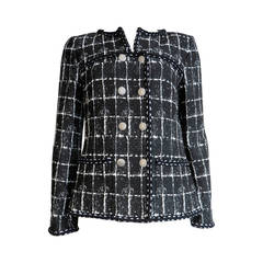 CHANEL PARIS Black & white jacquard jacket - new