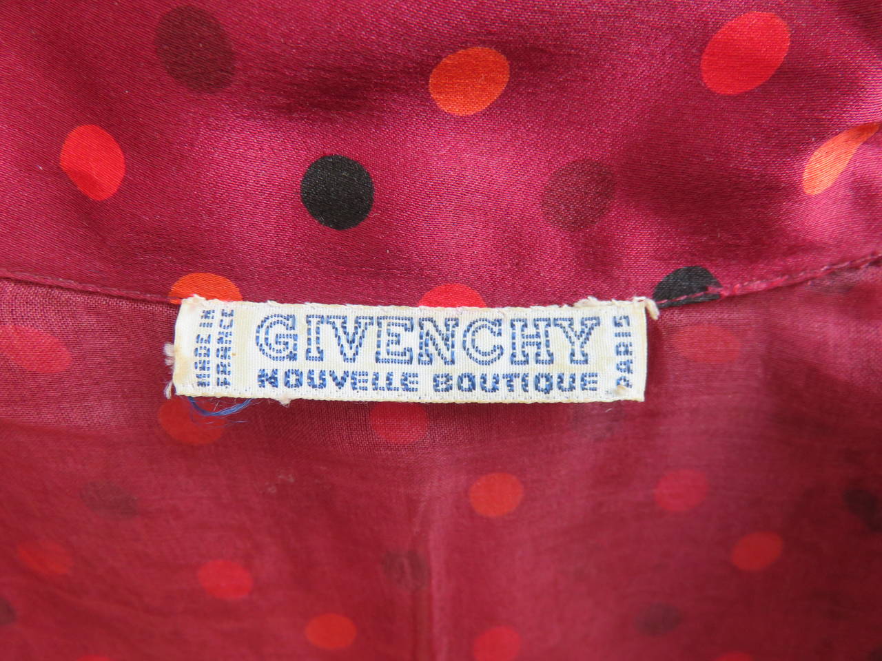 1970's GIVENCHY Silk polka-dot blouse For Sale 2