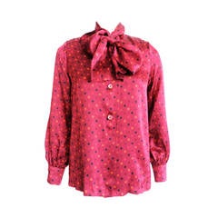 1970's GIVENCHY Silk polka-dot blouse