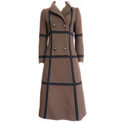 1970's GIVENCHY Haute Couture Wool paneled coat