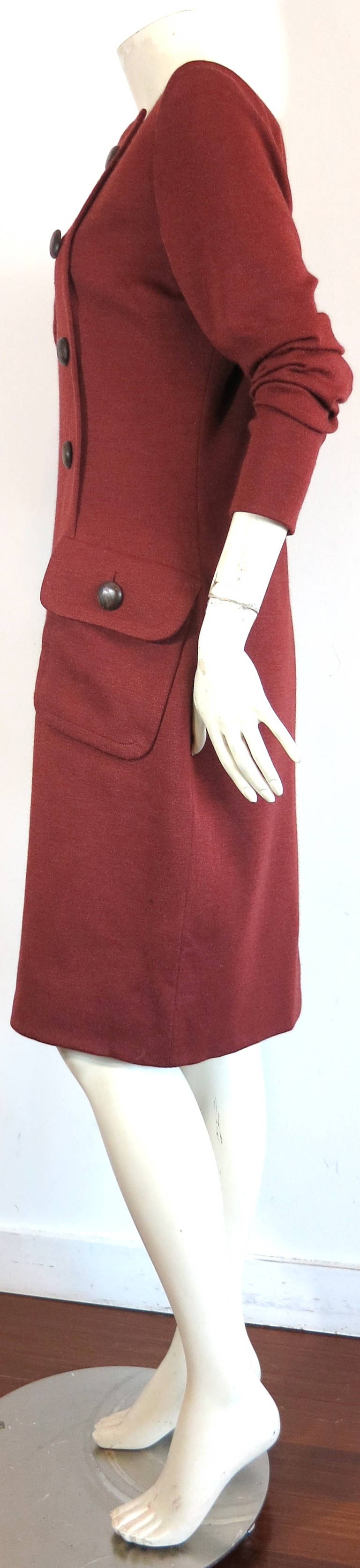 Women's 1980's GIVENCHY COUTURE Wool jersey day dress