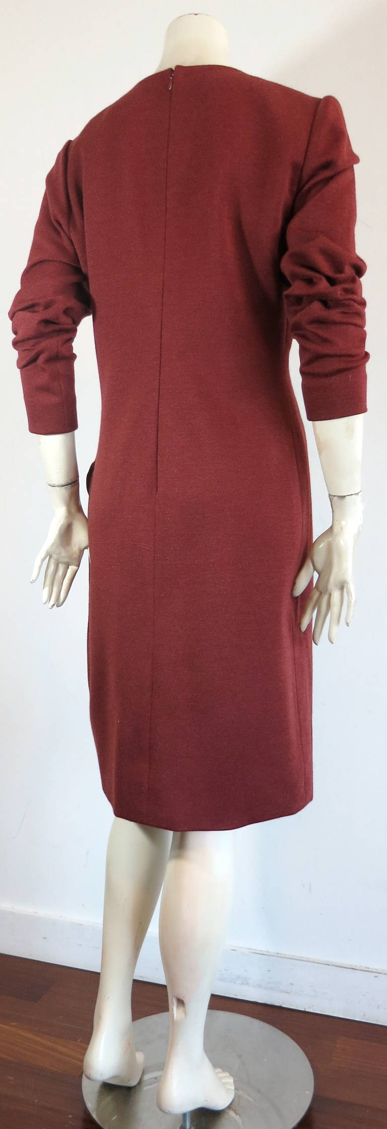 1980's GIVENCHY COUTURE Wool jersey day dress 2