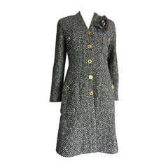 CHANEL PARIS 2pc. Tweed coat & vest set