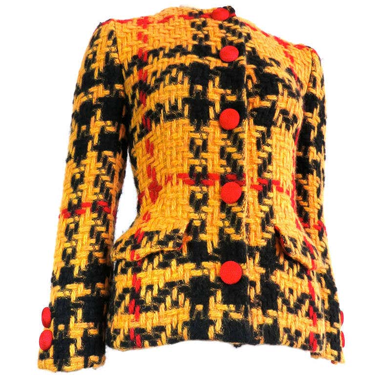 1970's BILL BLASS Exploded check jacket at 1stDibs