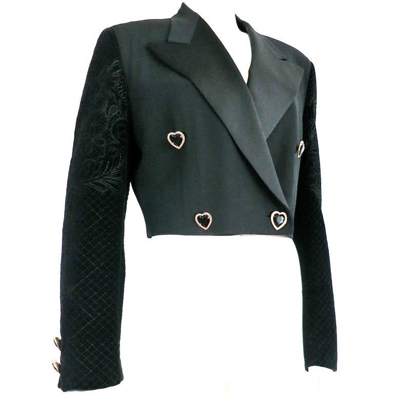 1980's GIANNI VERSACE COUTURE Embroidered tuxedo jacket