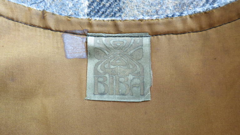 1970's BIBA Wool plaid sleeveless coat 4