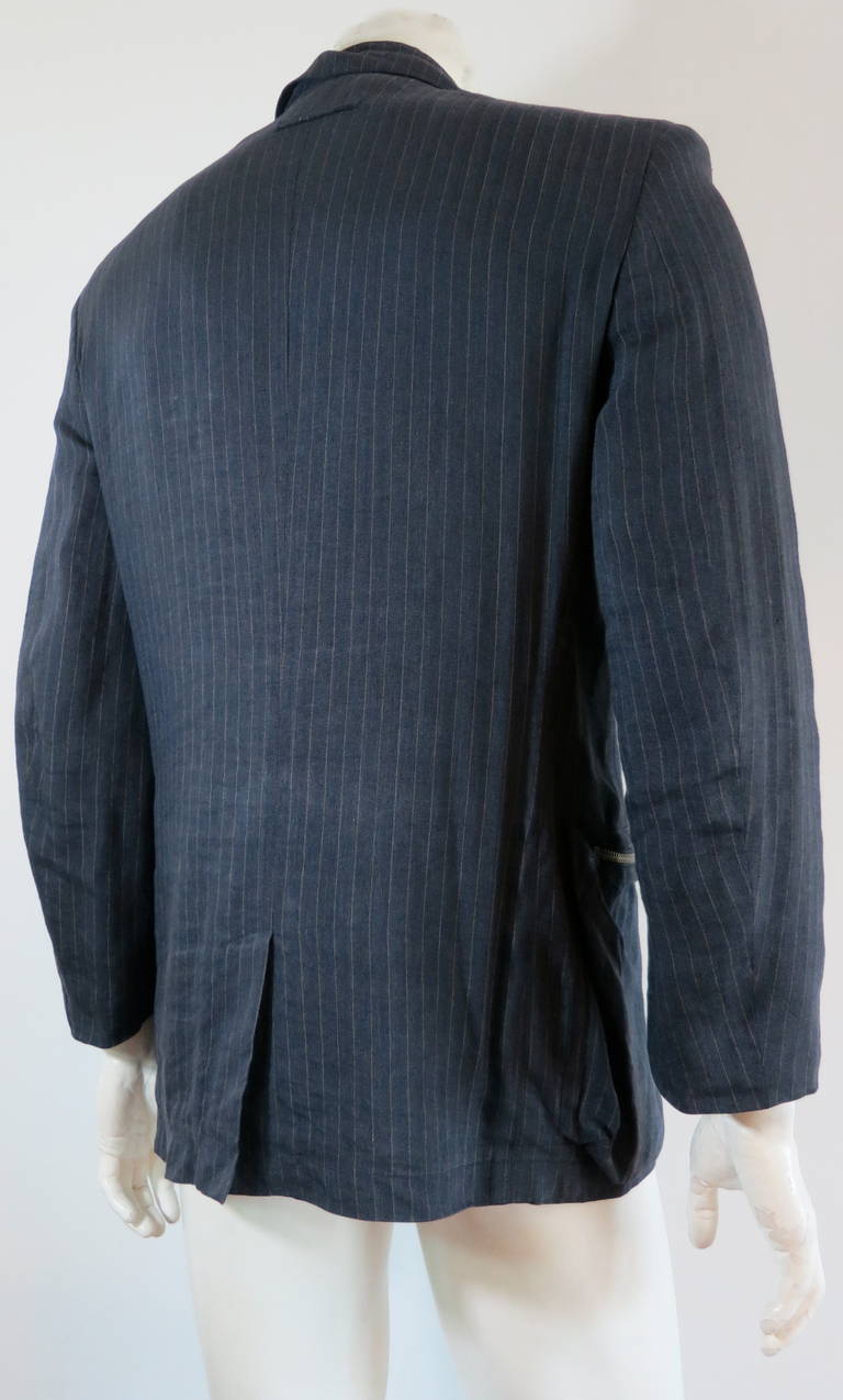 1990's JEAN-PAUL GAULTIER Men's multi-pocket travel blazer jacket In Excellent Condition For Sale In Newport Beach, CA
